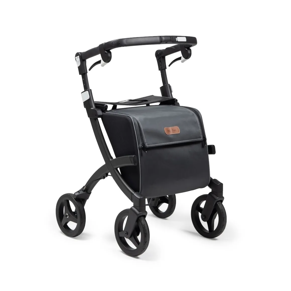 Einkaufsrollator Rollz Flex mit Sitz und Tasche, faltbar Matt Black