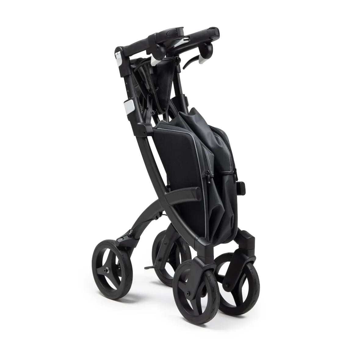 Einkaufsrollator Rollz Flex mit Sitz und Tasche, faltbar Matt Black