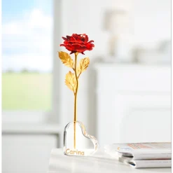 Ewige Rose "Herz" personalisiert mit Namen