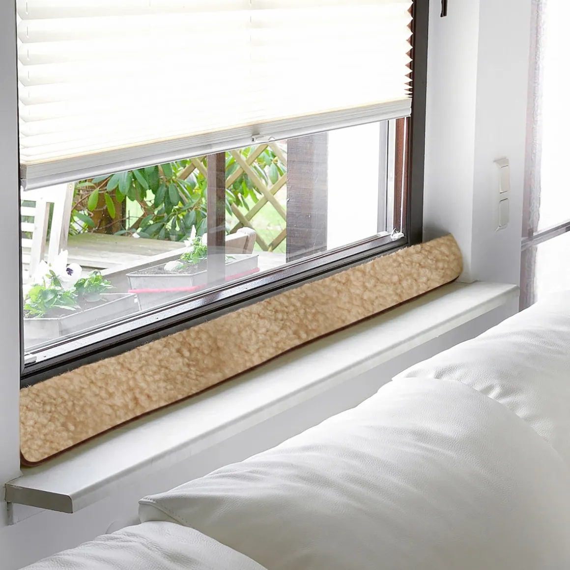 Fenster-Zugluftstopper hellbraun