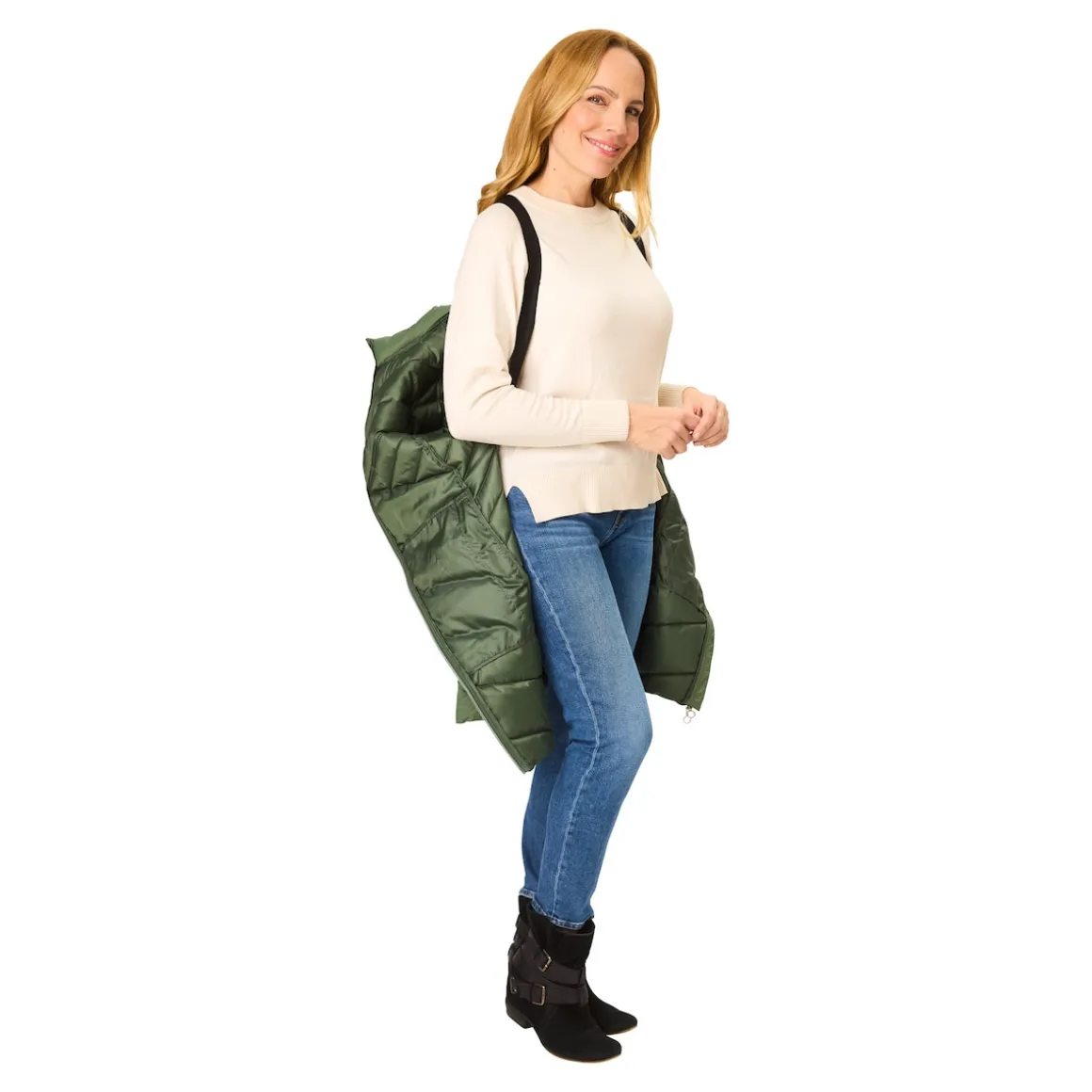 Figur-Steppmantel mit Trägern "Lea"