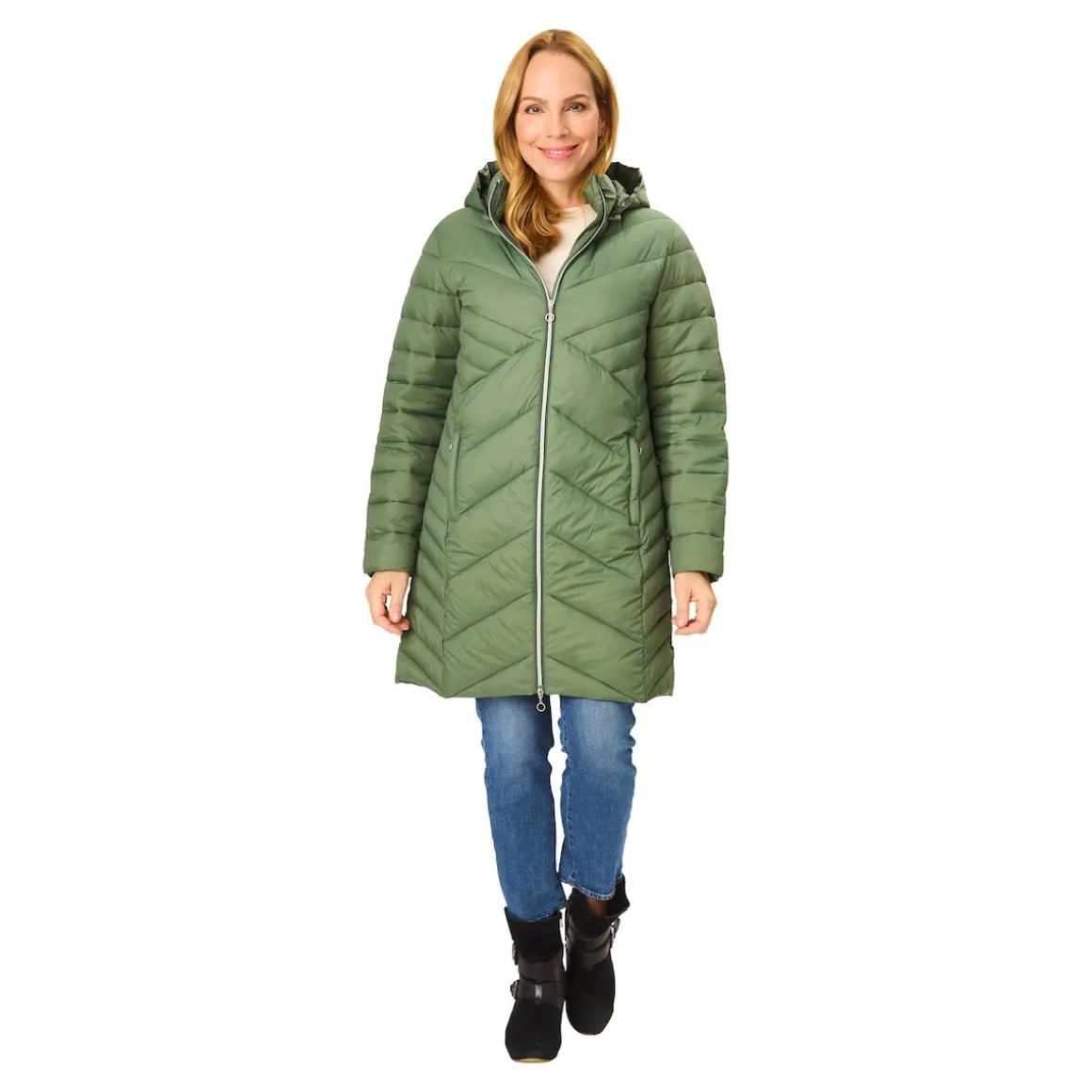 Figur-Steppmantel mit Trägern "Lea"