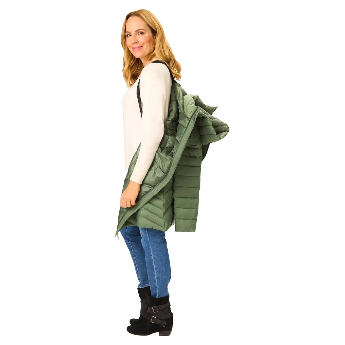 Figur-Steppmantel mit Trägern "Lea"