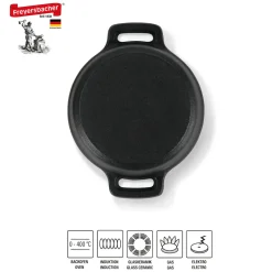 Freyersbacher Mini Cocotte 9 cm Gusseisen, Kleiner Emaille Topf | Rund, mit Brett und Tuch