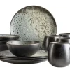 Frühstücks Set, Steinzeug Carellia Grau