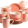 Frühstücksgeschirr, Steingut Lumaca Koralle