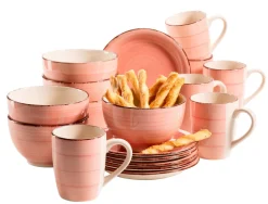 Frühstücksgeschirr, Steingut Lumaca Koralle