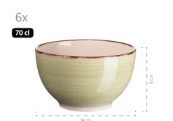 Frühstücksgeschirr, Steingut Lumaca Olivgrün