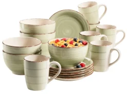 Frühstücksgeschirr, Steingut Lumaca Olivgrün