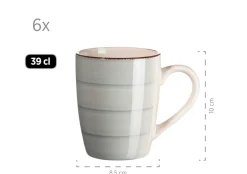 Frühstücksgeschirr, Steingut Lumaca Rauchblau