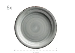 Frühstücksgeschirr, Steingut Lumaca Rauchblau