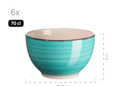 Frühstücksgeschirr, Steingut Lumaca Laguna