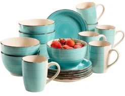 Frühstücksgeschirr, Steingut Lumaca Laguna