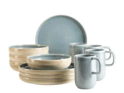 Frühstücksset, Steinzeug Candy Blau