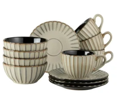 Frühstücksset, Steinzeug Confino Beige