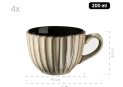 Frühstücksset, Steinzeug Confino Beige