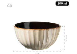 Frühstücksset, Steinzeug Confino Beige