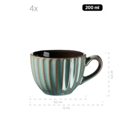 Frühstücksset, Steinzeug Confino Petrol