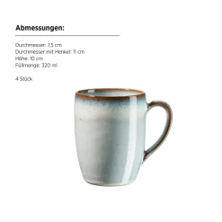 Frühstücksset, Steinzeug Smoky's Grün