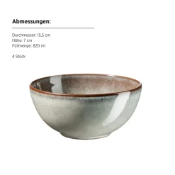 Frühstücksset, Steinzeug Smoky's Grün