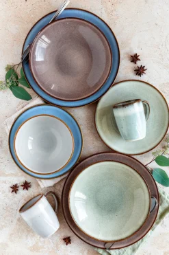 Frühstücksset, Steinzeug Smoky's Blau