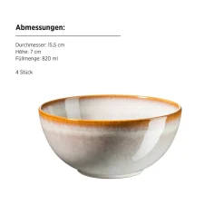 Frühstücksset, Steinzeug Smoky's Weiß