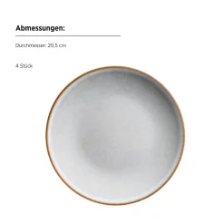 Frühstücksset, Steinzeug Smoky's Weiß