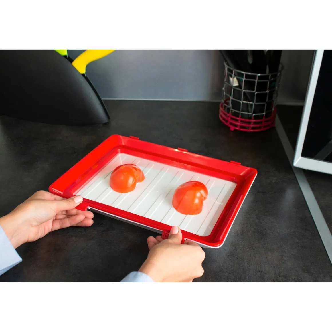 Frischhaltesystem "Clever Tray" 30 x 23 x 2 cm, 2 Stück