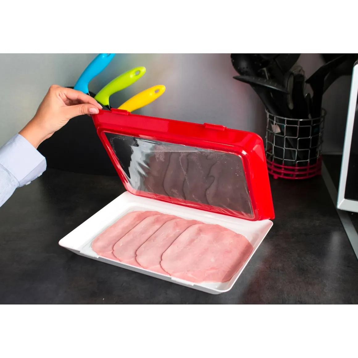 Frischhaltesystem "Clever Tray" 30 x 23 x 2 cm, 2 Stück