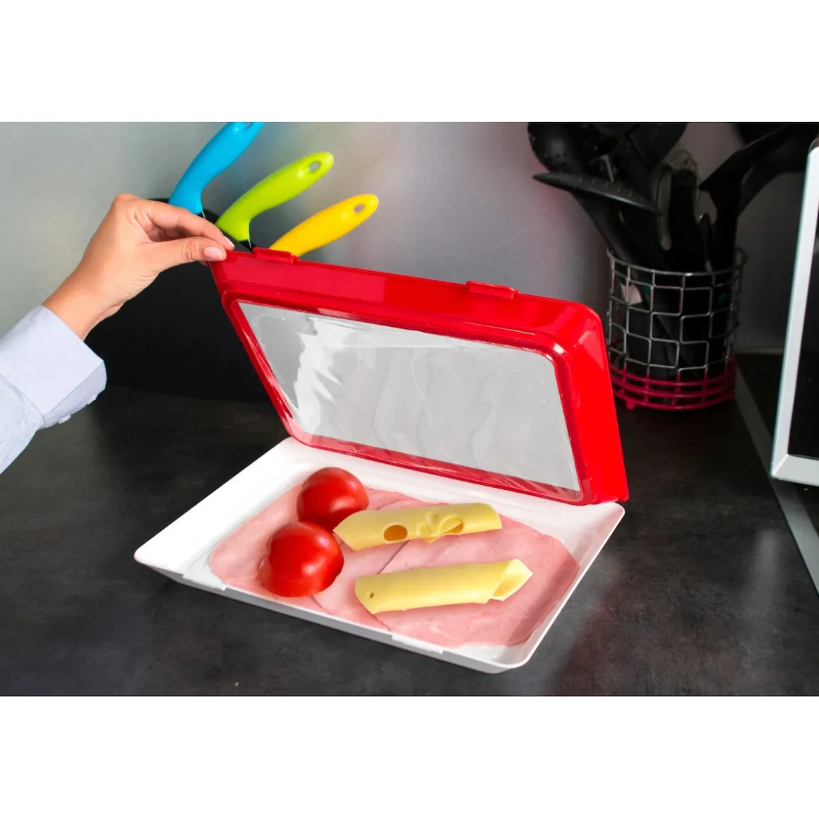 Frischhaltesystem "Clever Tray" 30 x 23 x 2 cm, 2 Stück