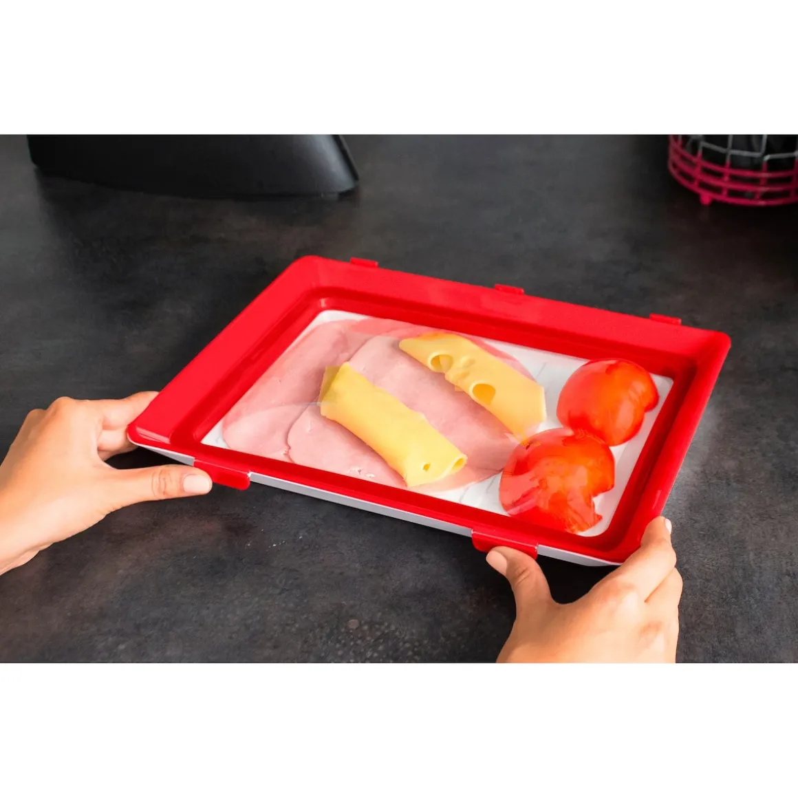 Frischhaltesystem "Clever Tray" 30 x 23 x 2 cm, 2 Stück