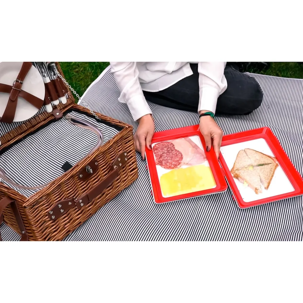 Frischhaltesystem "Clever Tray" 30 x 23 x 2 cm, 2 Stück