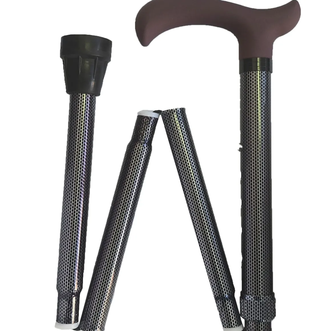 Gehstock "Black & White", höhenverstellbar, faltbar