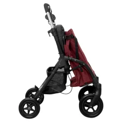 Gehwagen, Shopping Trolley R05 mit Tasche und Sitz dunkelrot