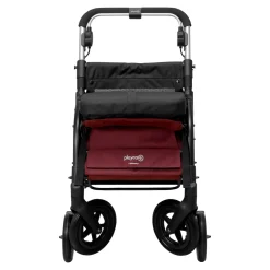 Gehwagen, Shopping Trolley R05 mit Tasche und Sitz dunkelrot