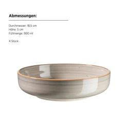 Geschirr Set, Steinzeug Valmera Hellgrau