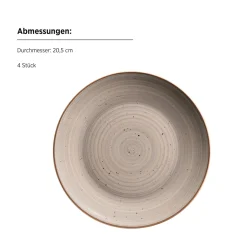 Geschirr Set, Steinzeug Valmera Hellgrau