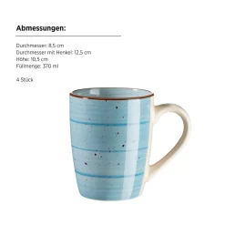 Geschirr Set, Steinzeug Valmera Hellblau