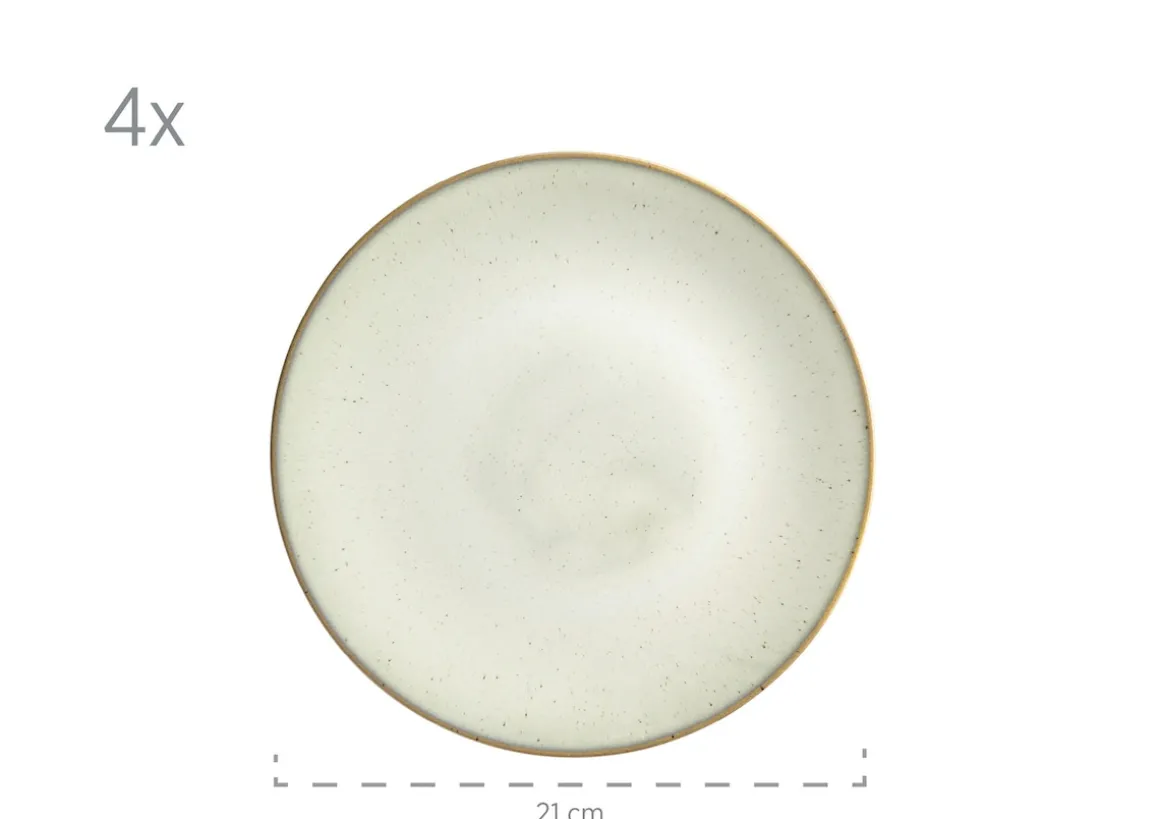 Geschirr-Set, Keramik Ossia Sand, Hellblau