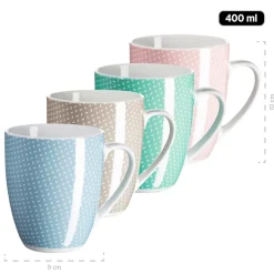 Geschirr-Set, Porzellan Kitchen Time II Rosa, Blau, Grün, Beige