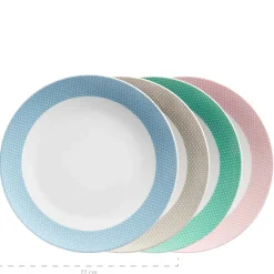 Geschirr-Set, Porzellan Kitchen Time II Rosa, Blau, Grün, Beige