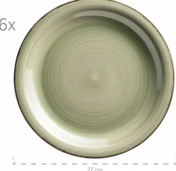 Geschirr-Set, Steingut Lumaca Olivgrün