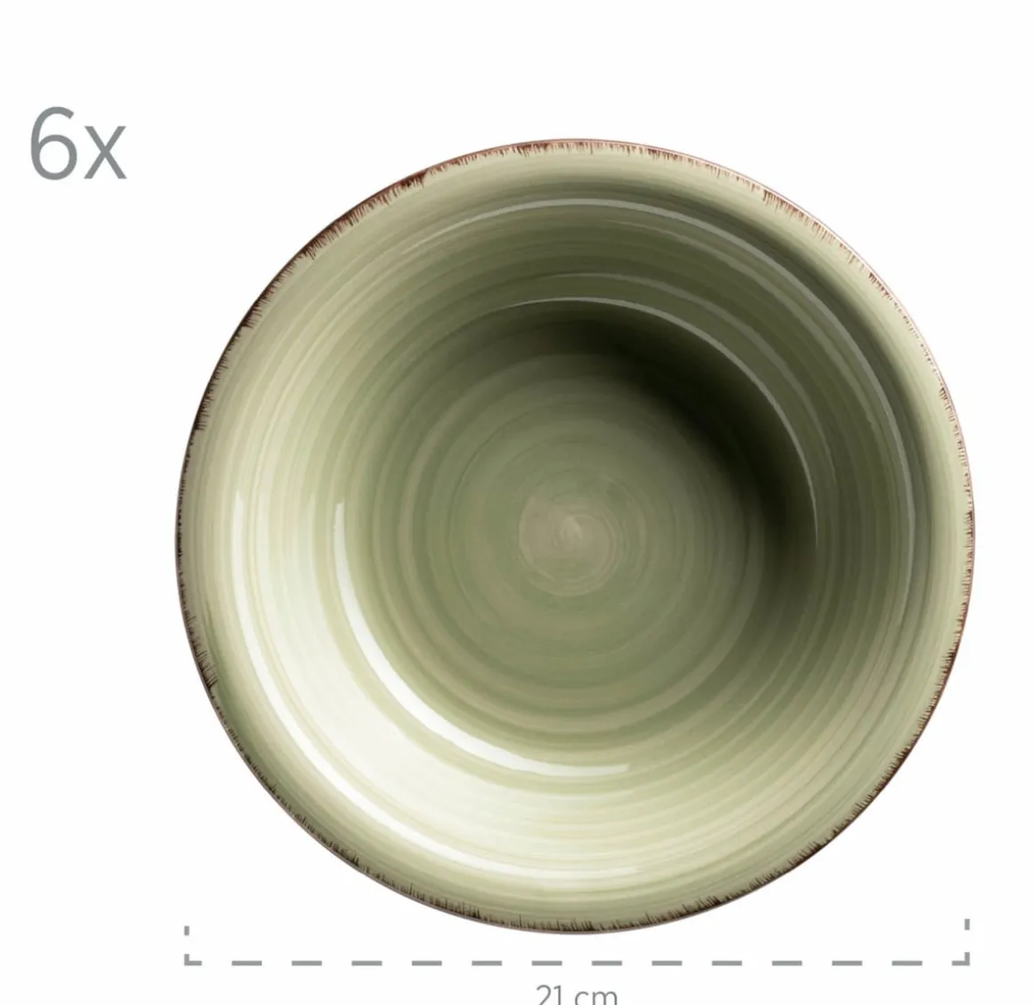 Geschirr-Set, Steingut Lumaca Olivgrün