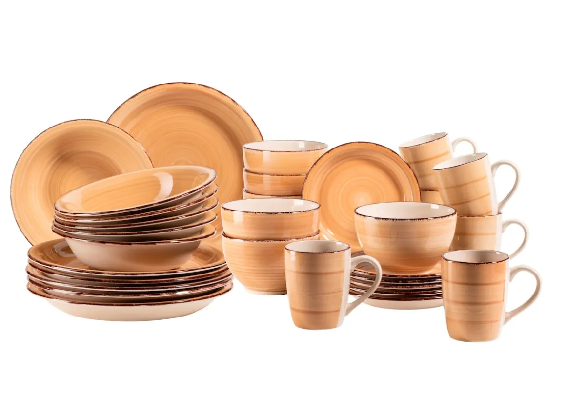 Geschirr-Set, Steingut Lumaca Olivgrün