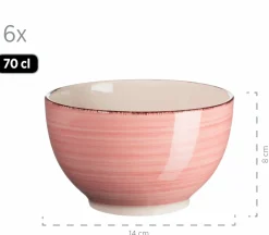 Geschirr-Set, Steingut Lumaca Koralle