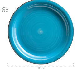 Geschirr-Set, Steingut Lumaca Dunkelblau