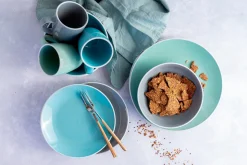 Geschirr-Set, Steinzeug Elissa Blau