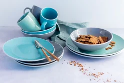 Geschirr-Set, Steinzeug Elissa Blau