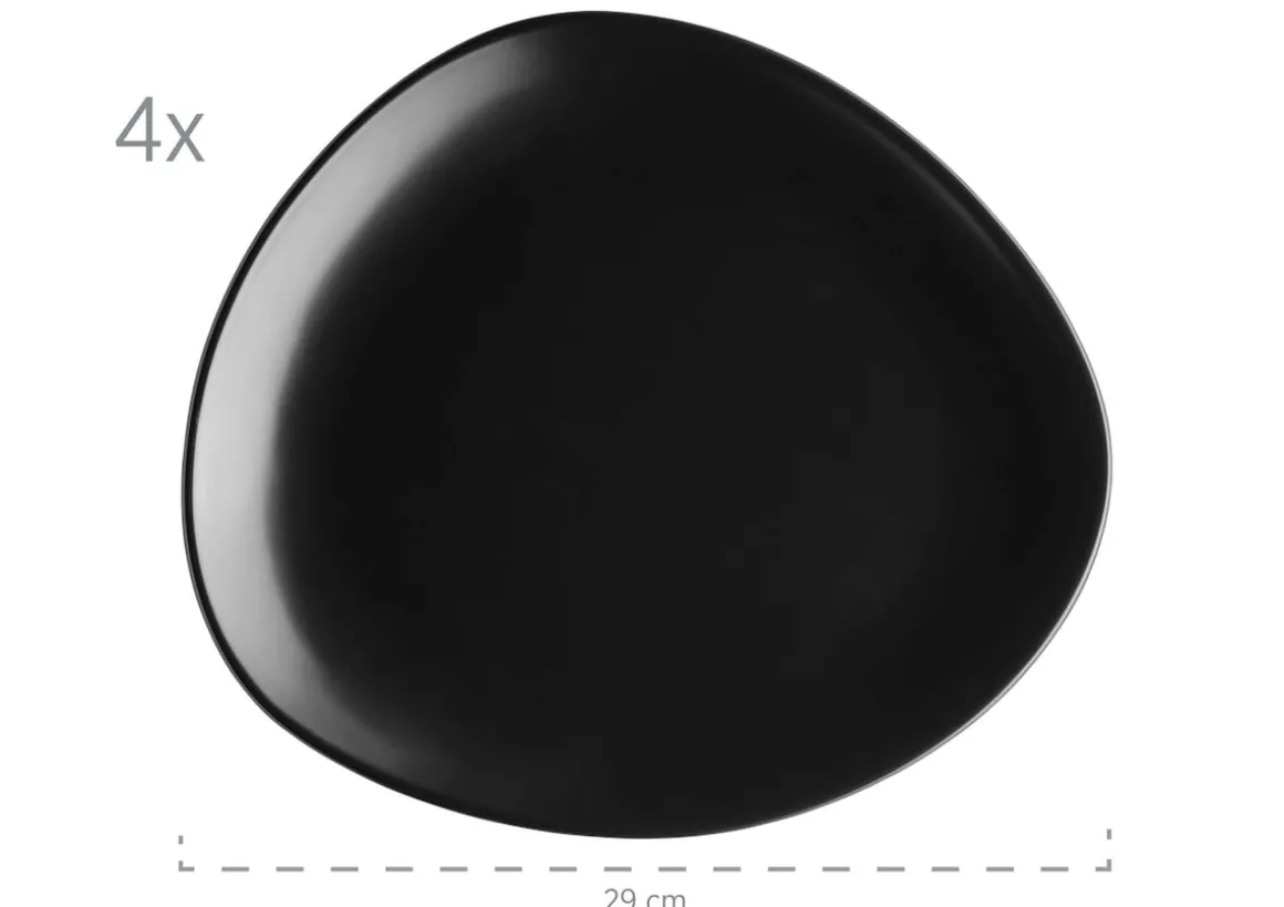 Geschirr-Set, Steinzeug Glendale 4 x Speisteller, 4 x Dessertteller, 4 x Kaffeebecher, 4 x Müslischale