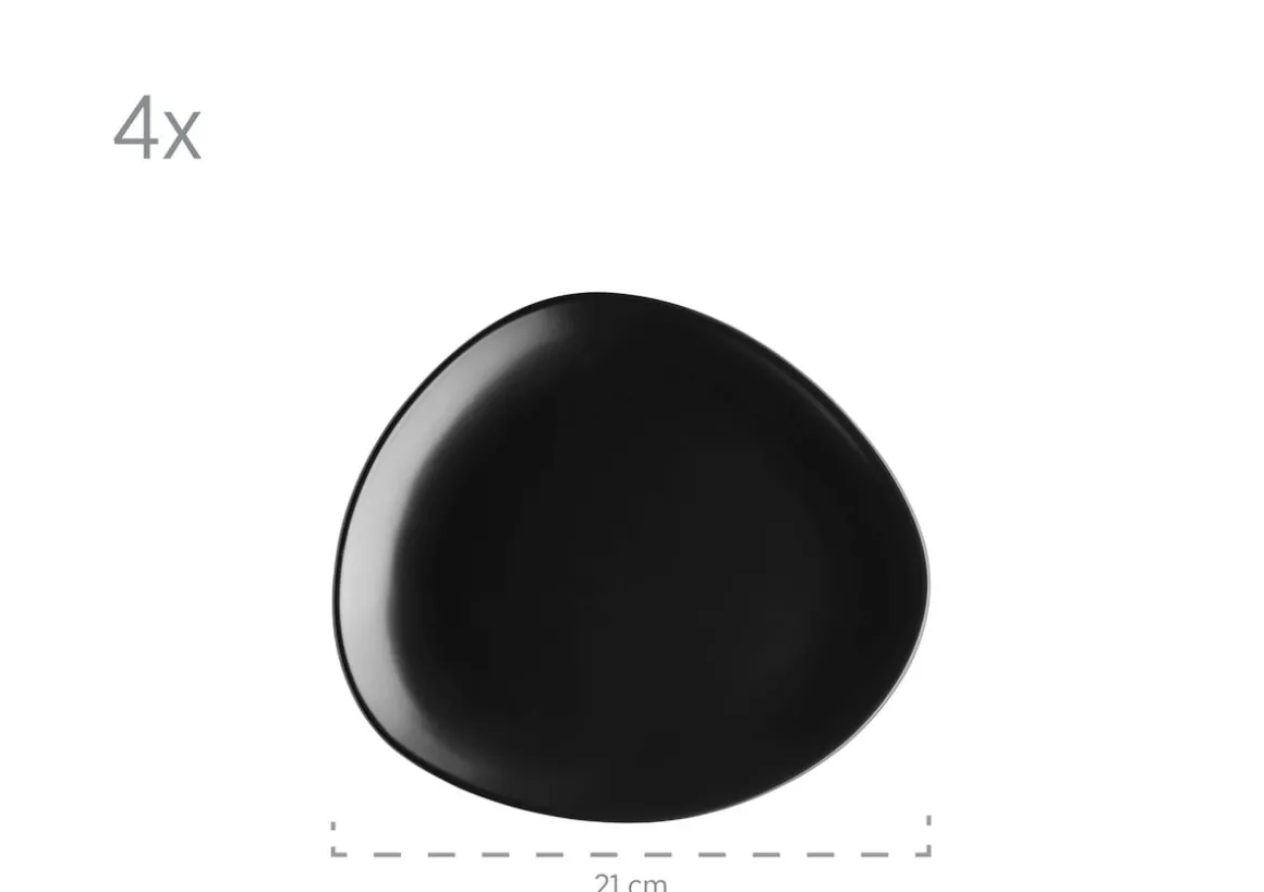 Geschirr-Set, Steinzeug Glendale 4 x Speisteller, 4 x Dessertteller, 4 x Kaffeebecher, 4 x Müslischale